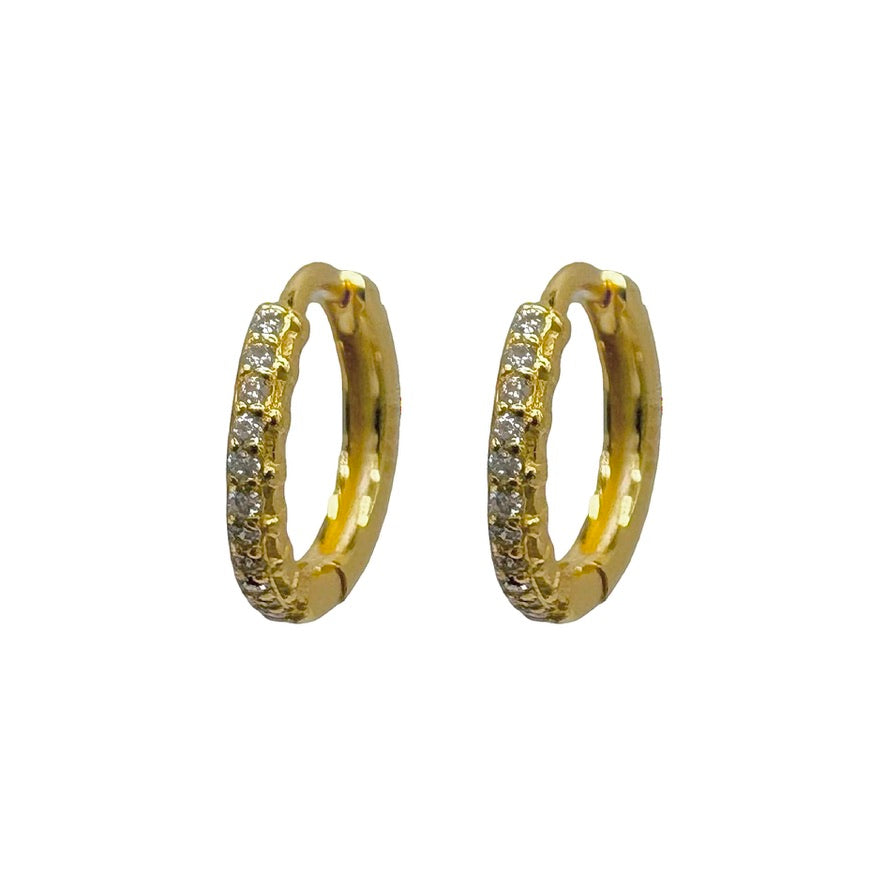 Gold Clear Cubic Zirconia Larger Huggie