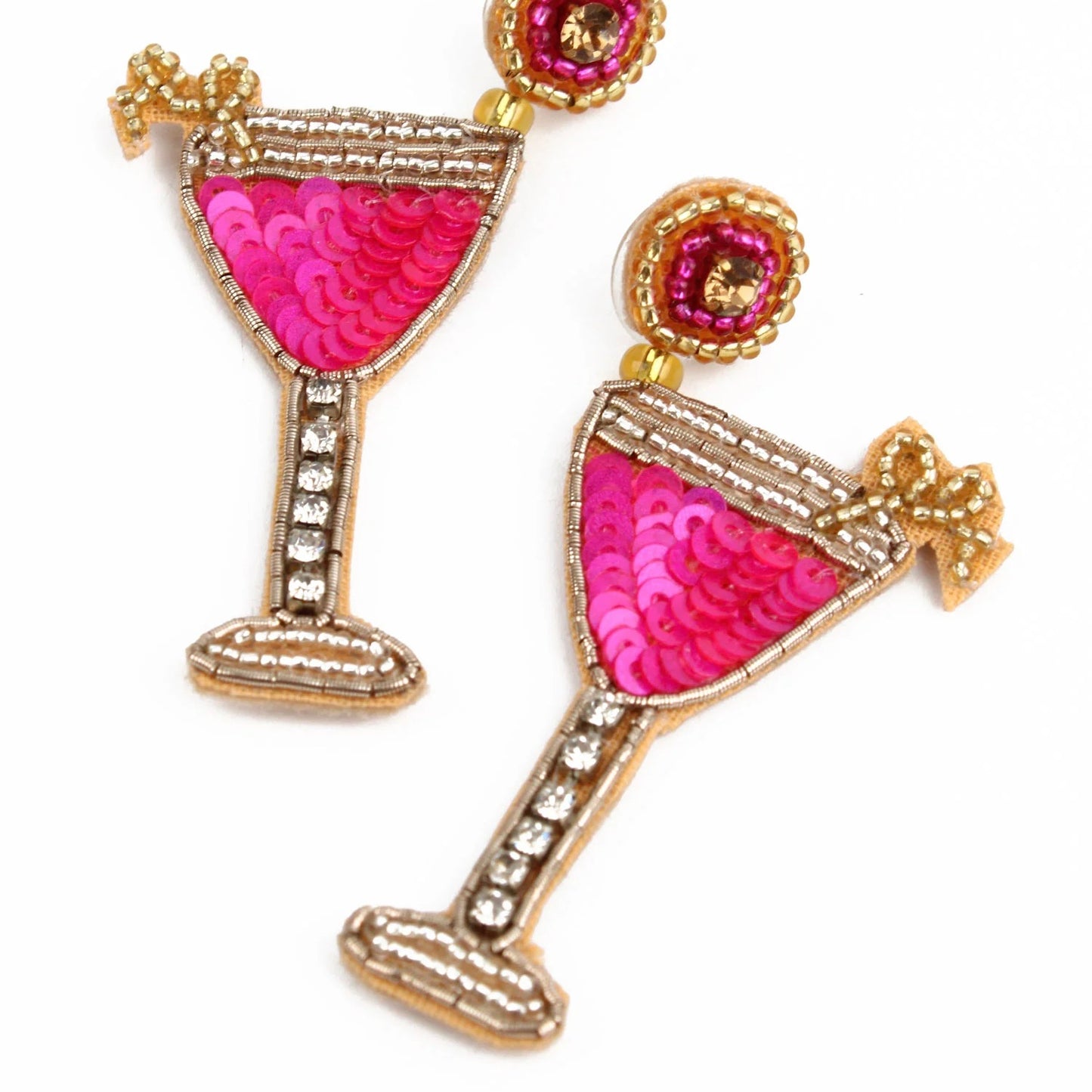 Strawberry Daiquri Pink Cocktail Earrings