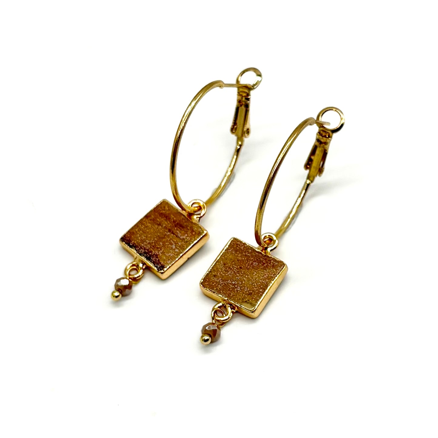 Stone Square Hoops