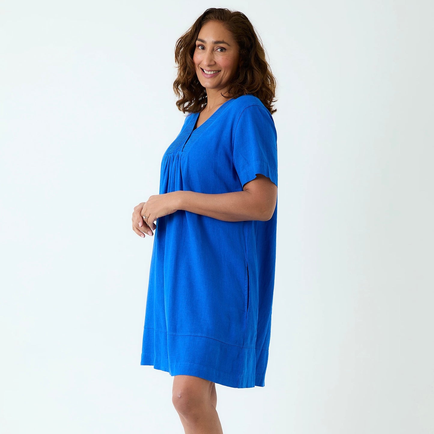 Olive Pintuck Dress