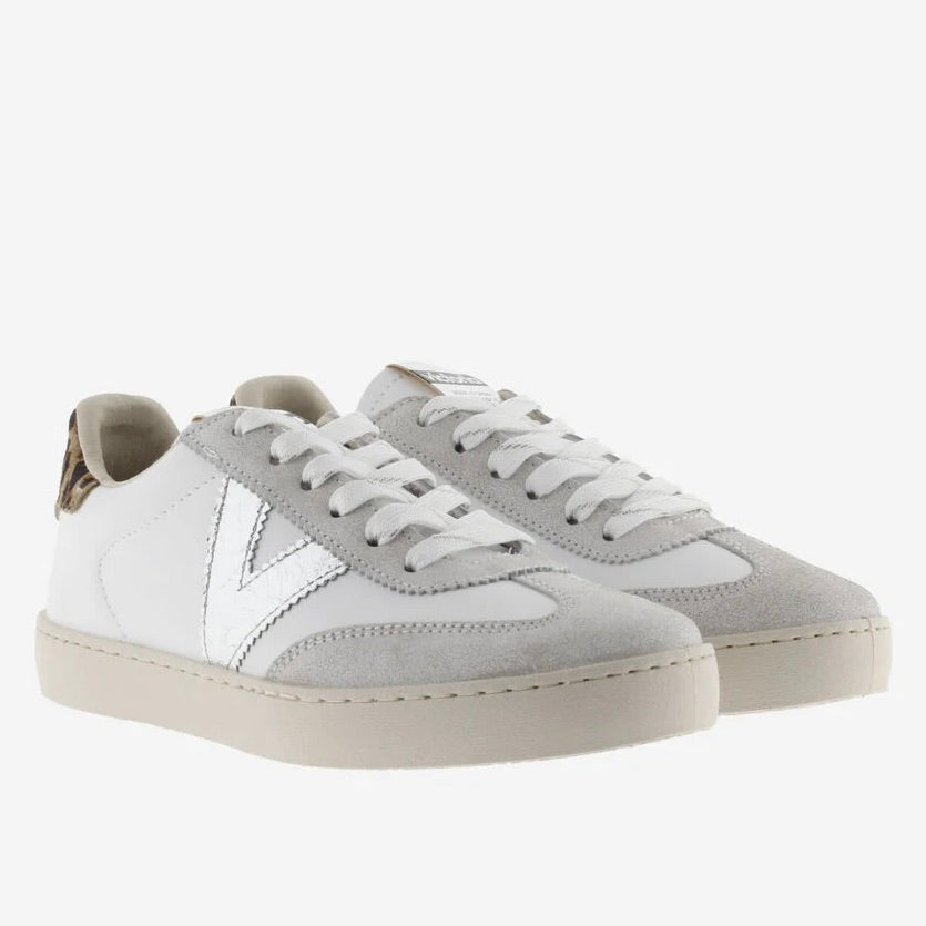 Victoria Berlin Ciclista Crackle Split Leather & Leopard Trainers
