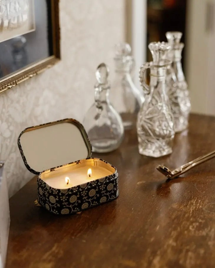 Cherie Printed Tin Candle - Black Fig & Olive