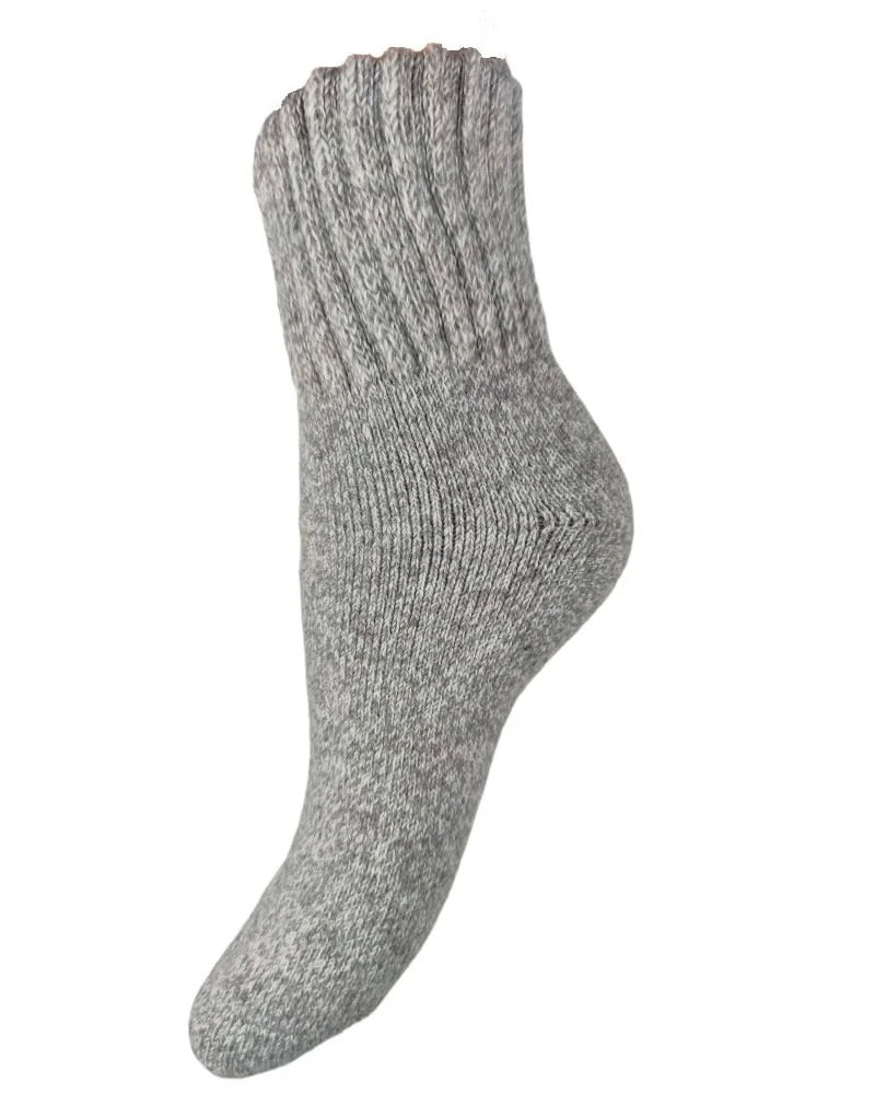 Light Grey Thick Wool Blend Socks
