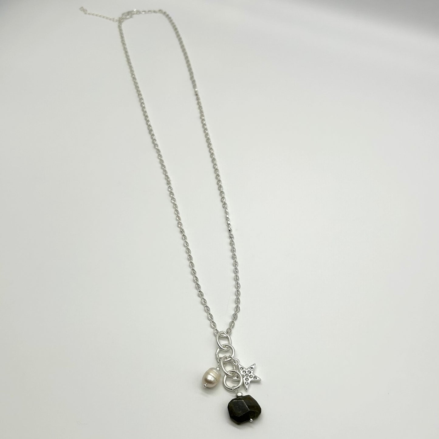 Cluster Star & Stone Charm Long Necklace