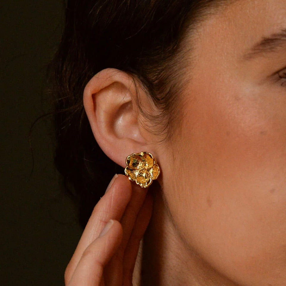 Gold Flower Studs
