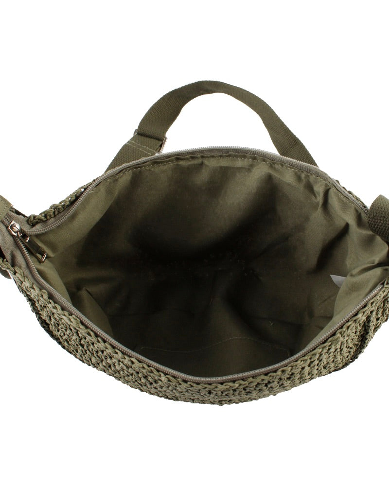 Straw Half Moon Crossbody bag