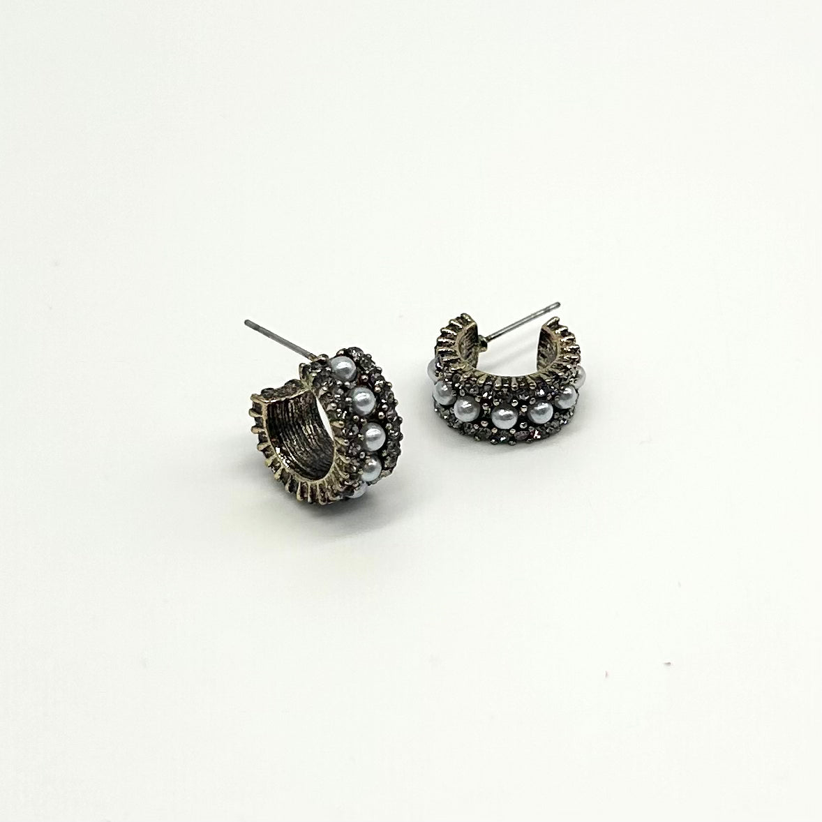 Pearl & Crystal Hoops