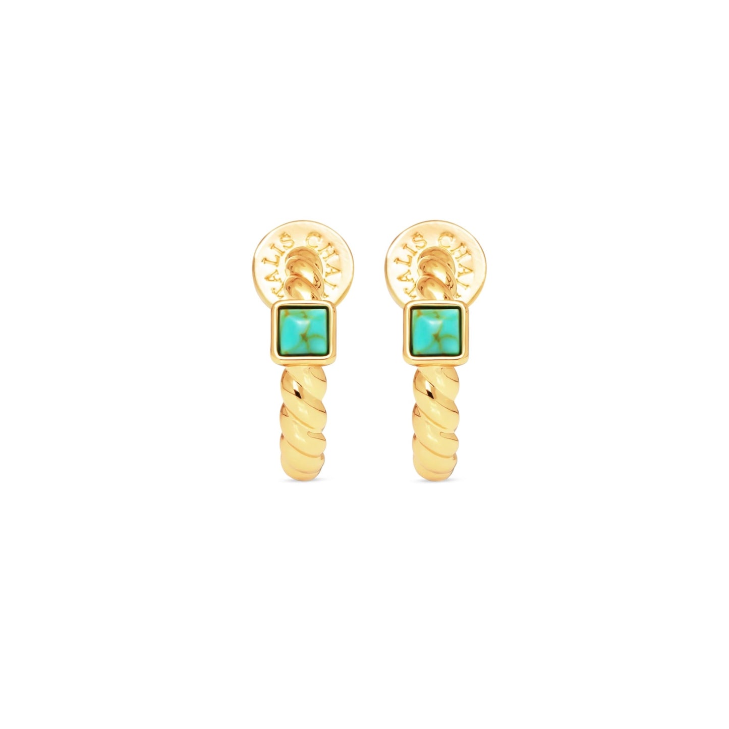 Talis Chains Everyday Twist Hoops-Turquoise