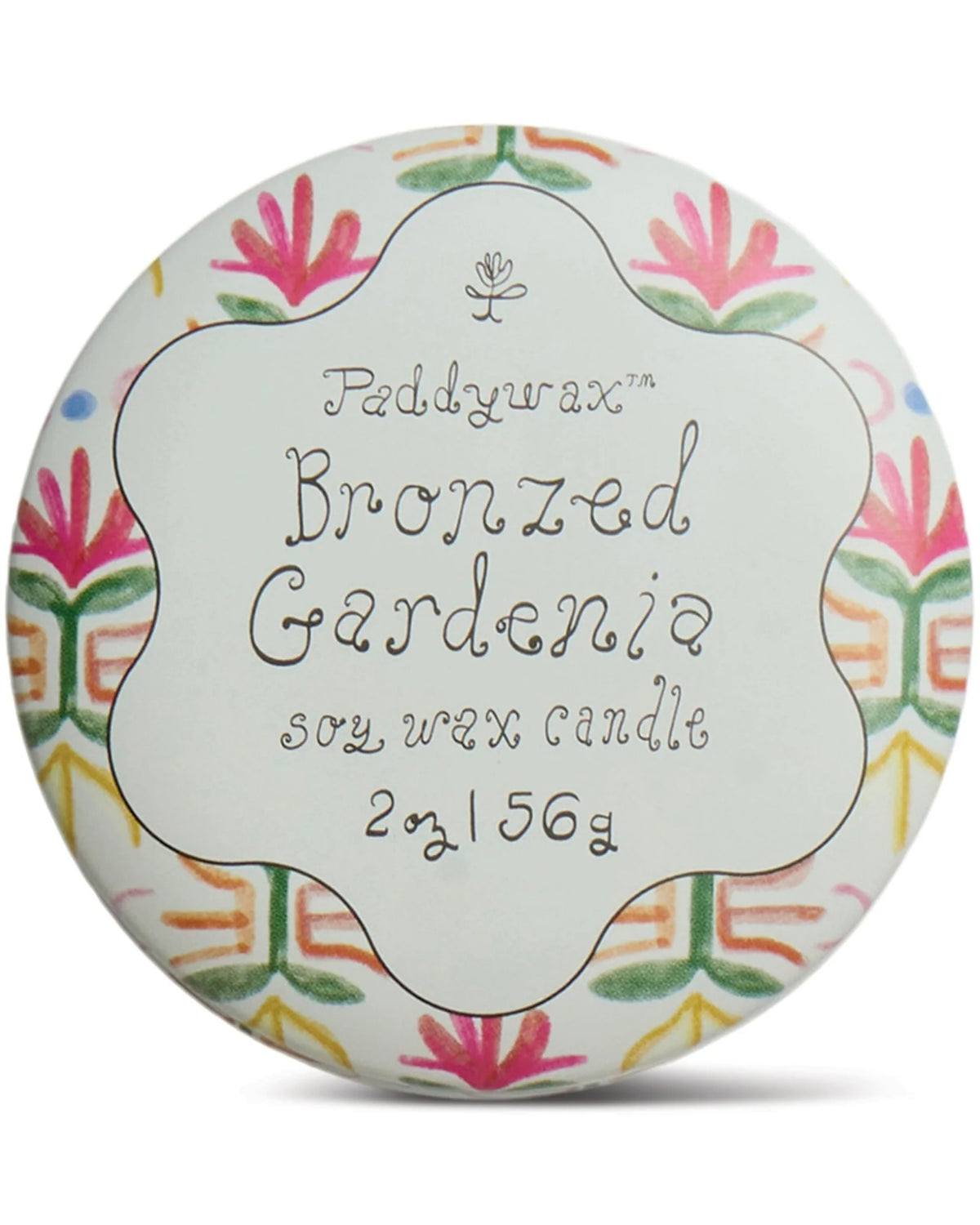 Tulip Printed Tin Candle - Bronzed Gardenia