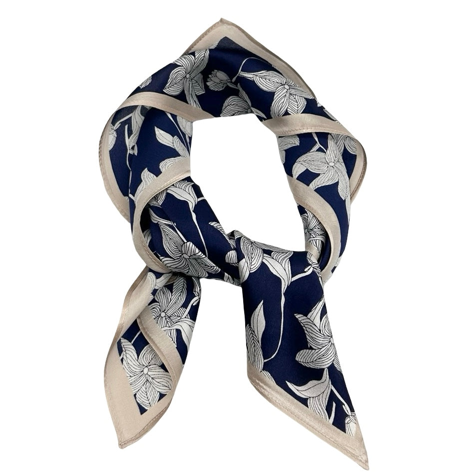100% Silk Floral Scarf