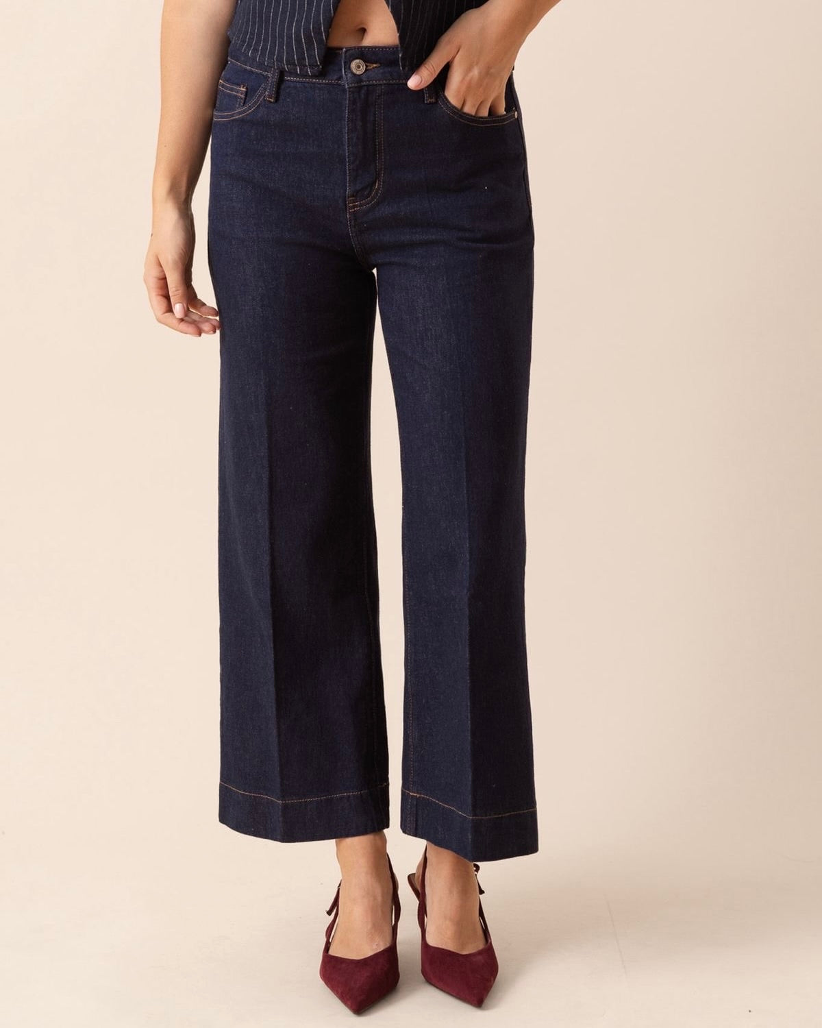 Francine Cropped Wide Leg Jeans