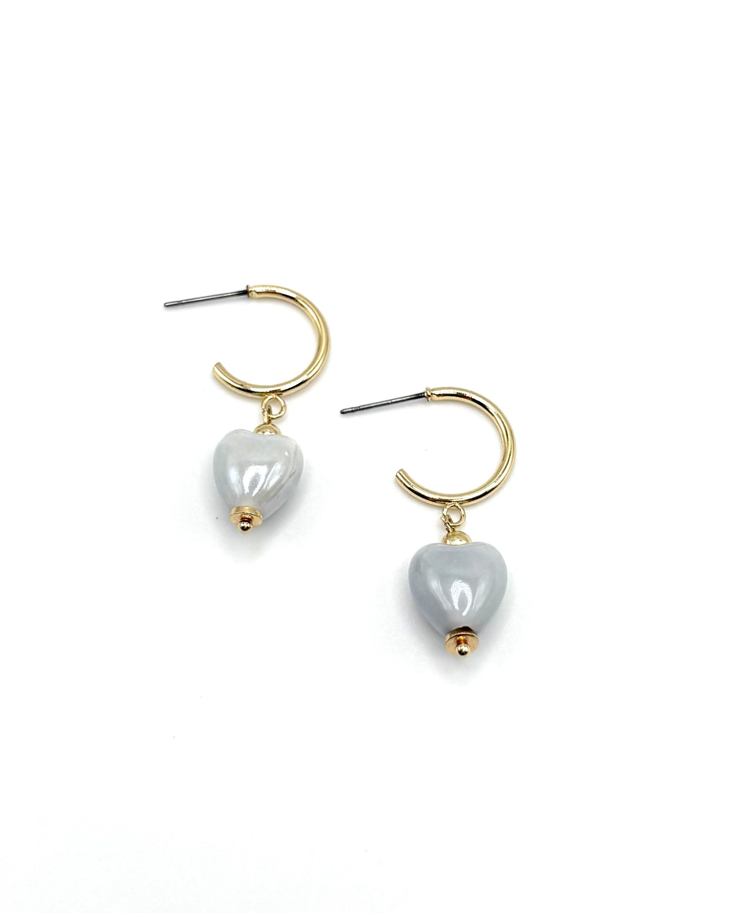 Ceramic Heart Hoops