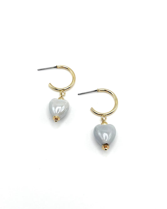 Ceramic Heart Hoops