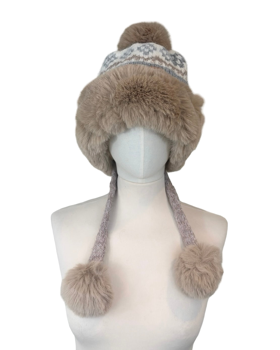 Faux Fur Trim Nordic Hat