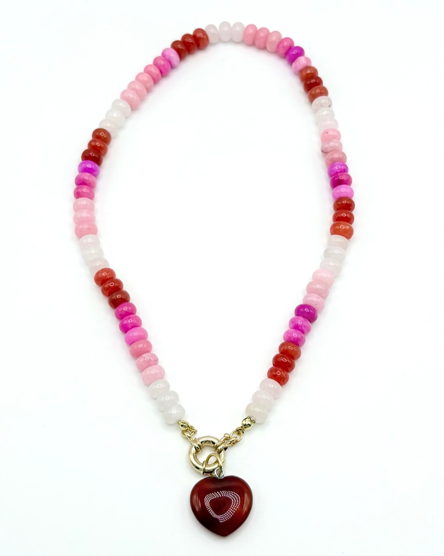 Natural Stone Heart Necklace