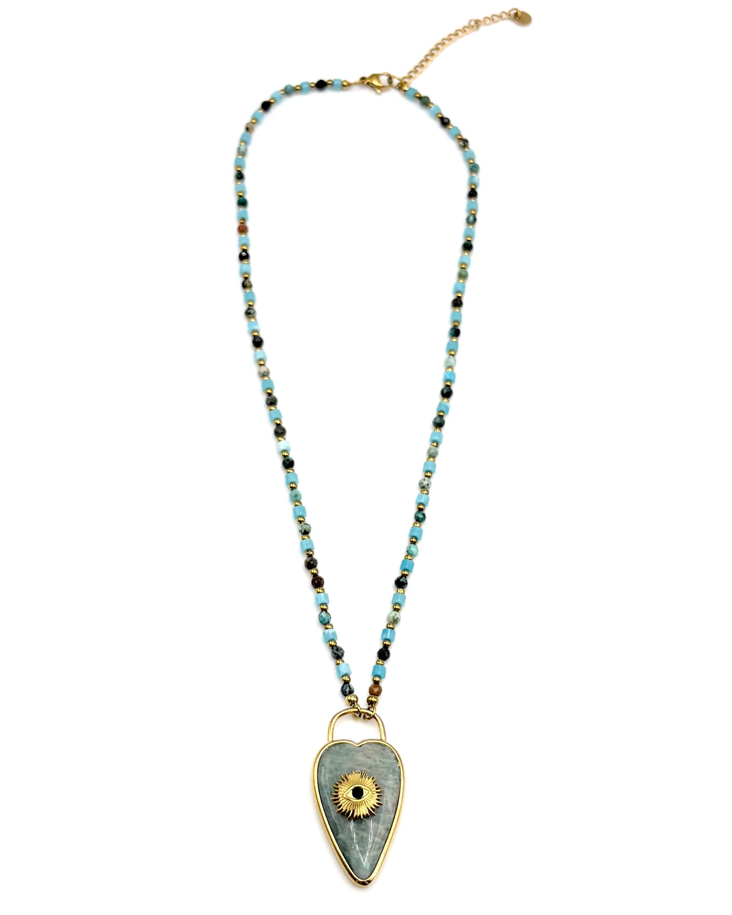 Heart Stone Pendant Necklace