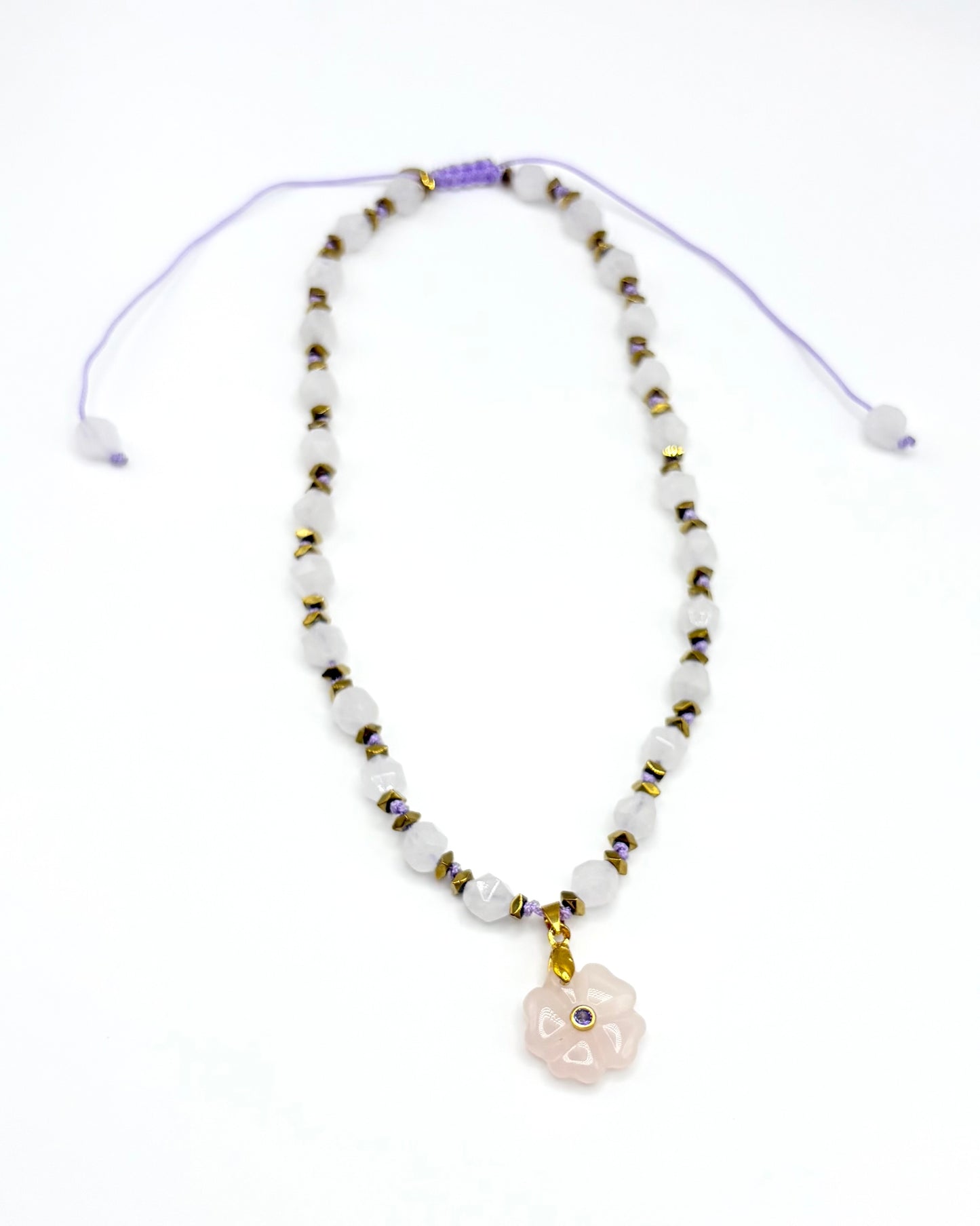 Natural Stone Flower Necklace
