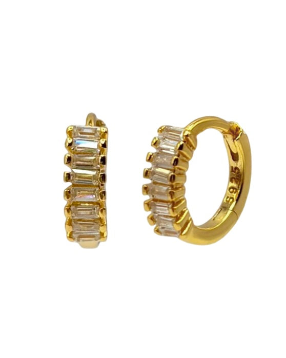 Fan Cubic Zirconia Huggies