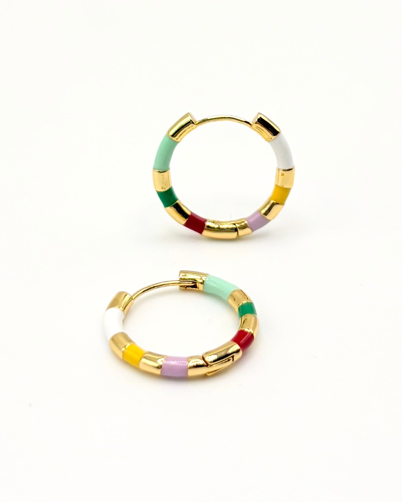 Enamel Stripe Green/Yellow Hoops