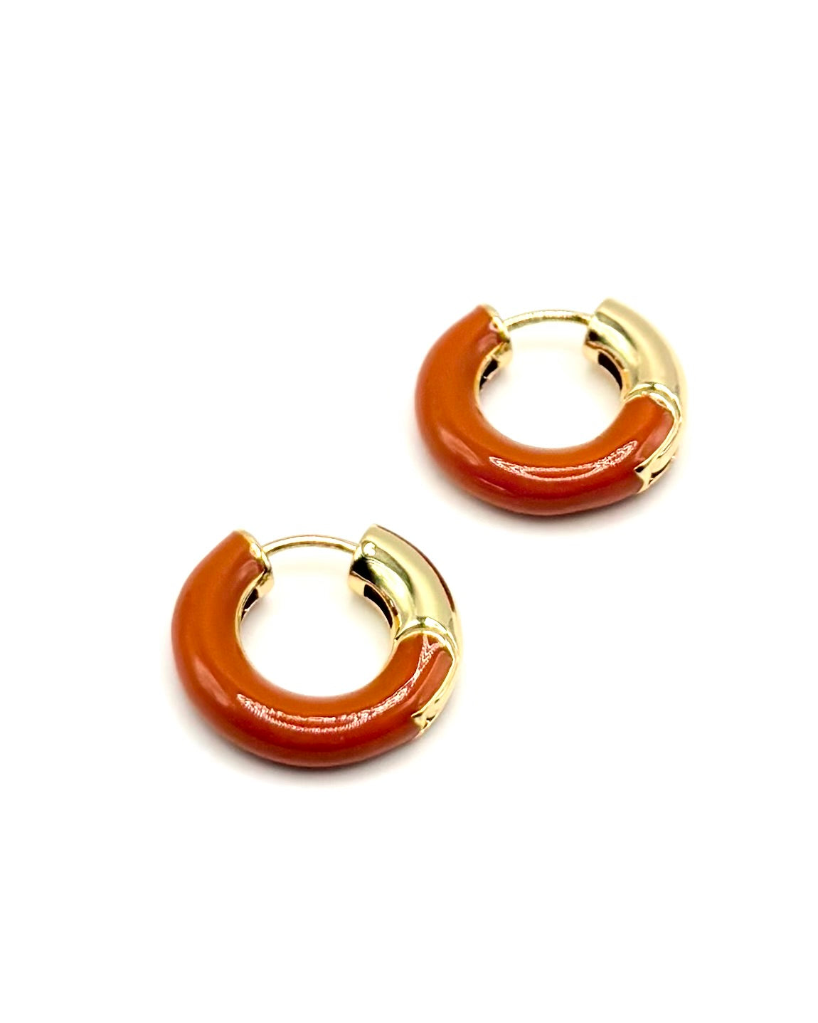 Enamel Chubby Orange Huggie