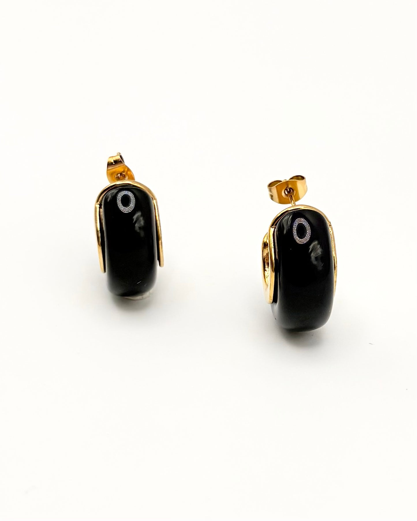 Black Resin Chubby Cuff Huggie