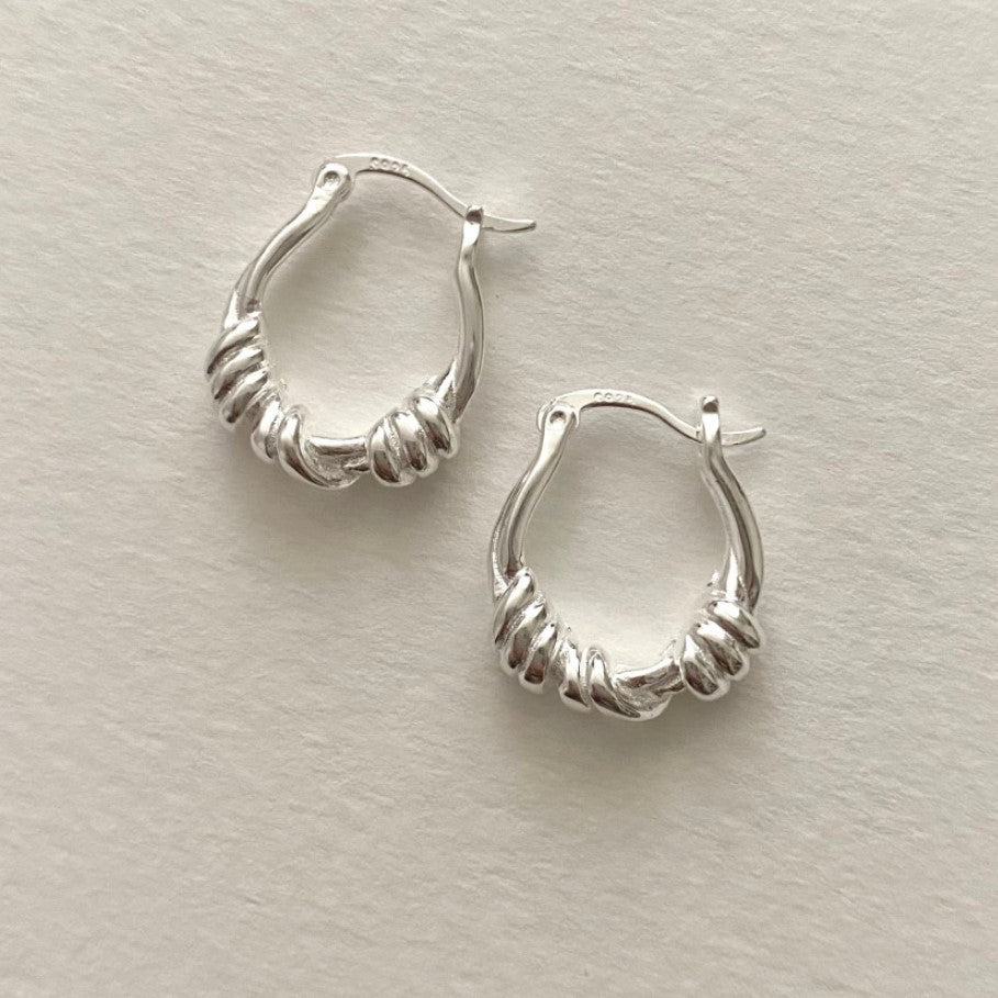 Silver Wrapped Hoops