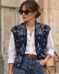 Josephine Bandana Print Gilet