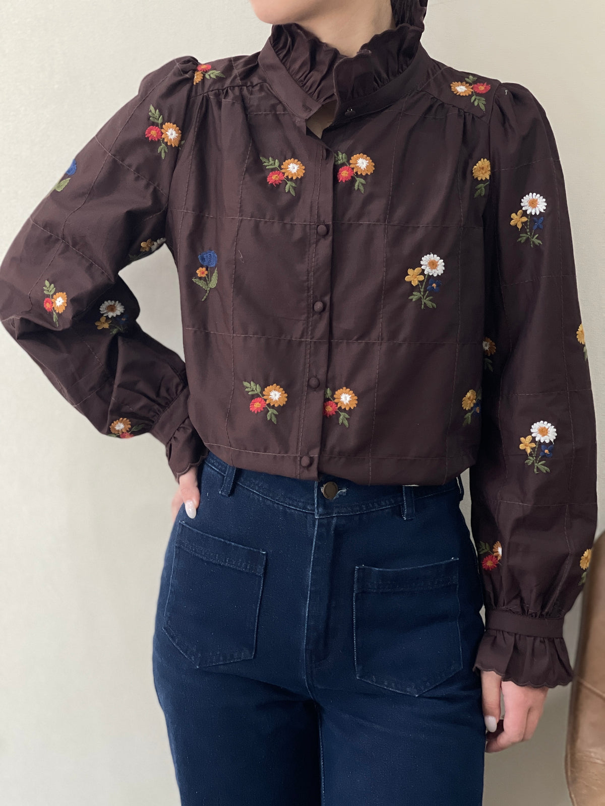 Lois Flower Embroidered Blouse