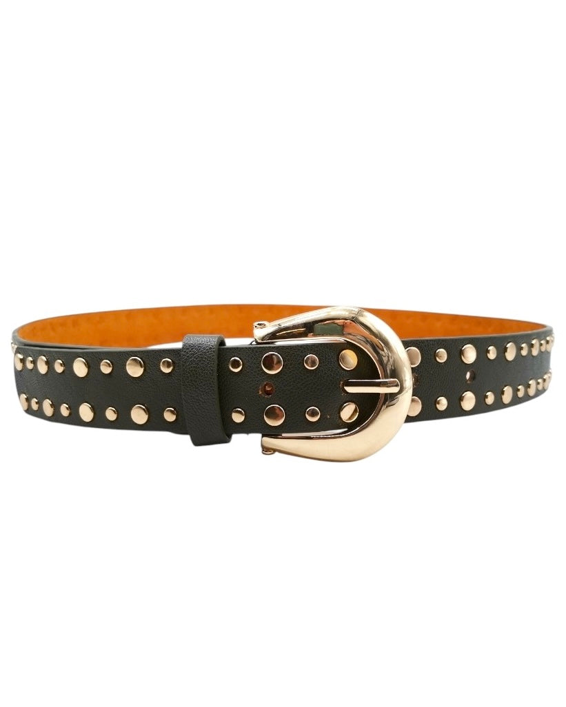Multi Studded Gold Buckle Belt