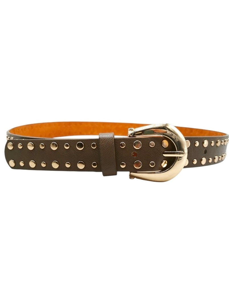 Multi Studded Gold Buckle Belt
