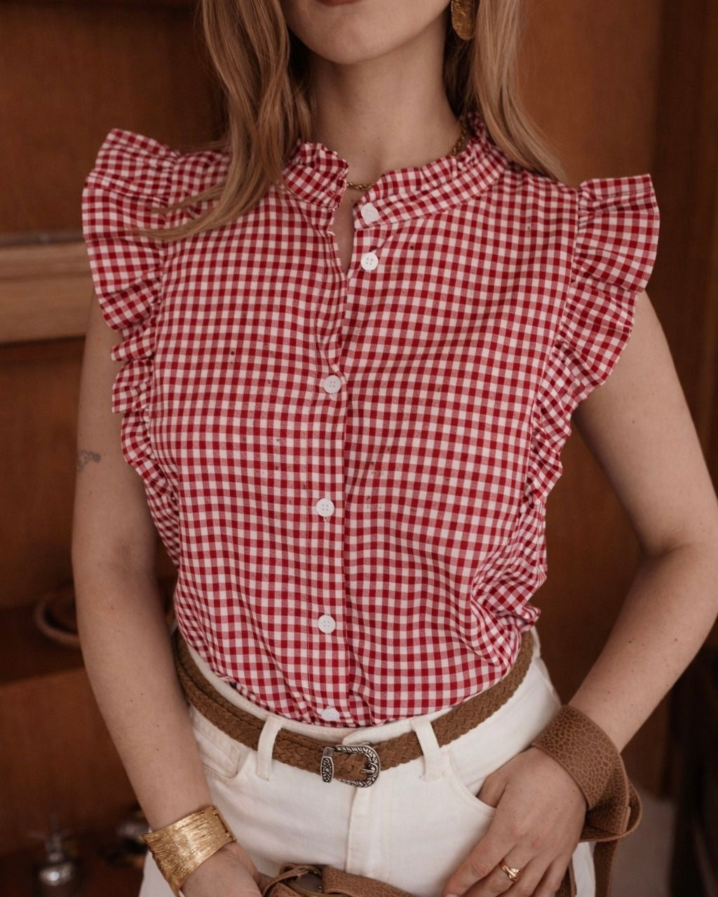 Eloise Frill Cap Sleeve Top