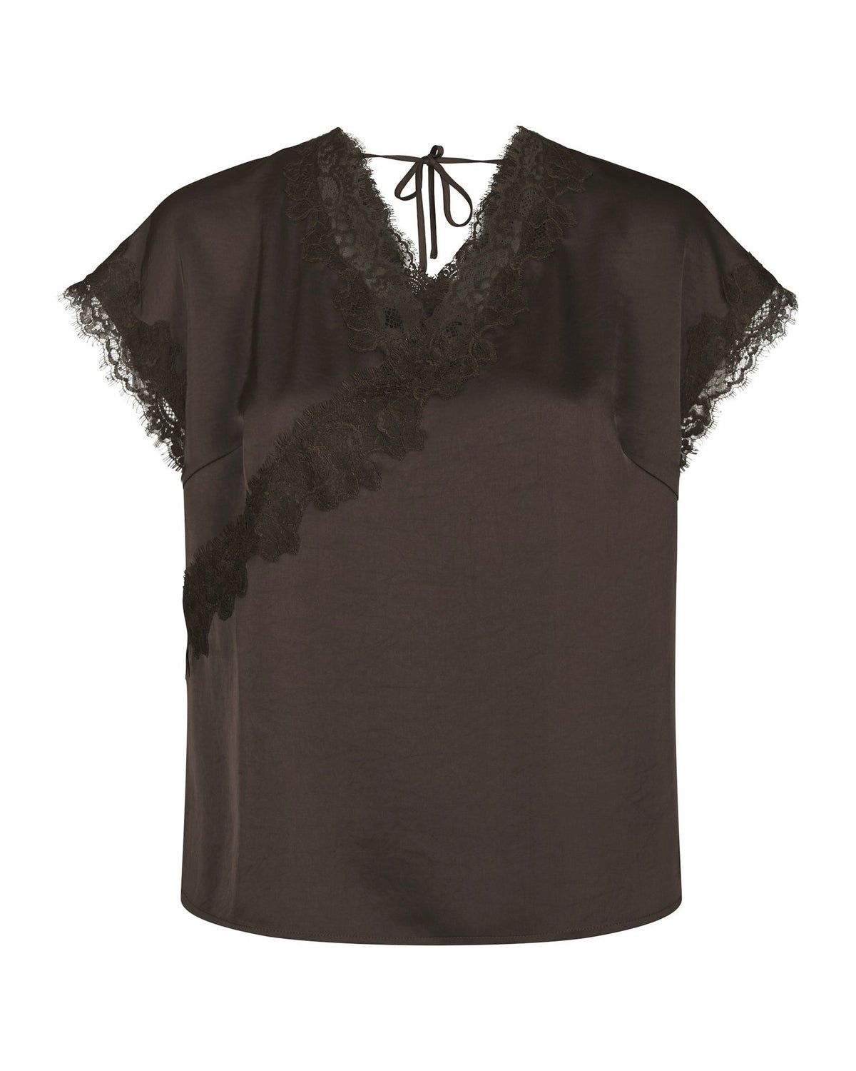 Neo Noir Benera Heavy Sateen Lace Blouse