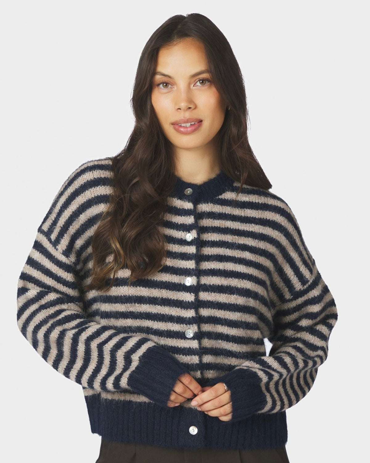 Neo Noir Isana Stripe Knit Cardigan