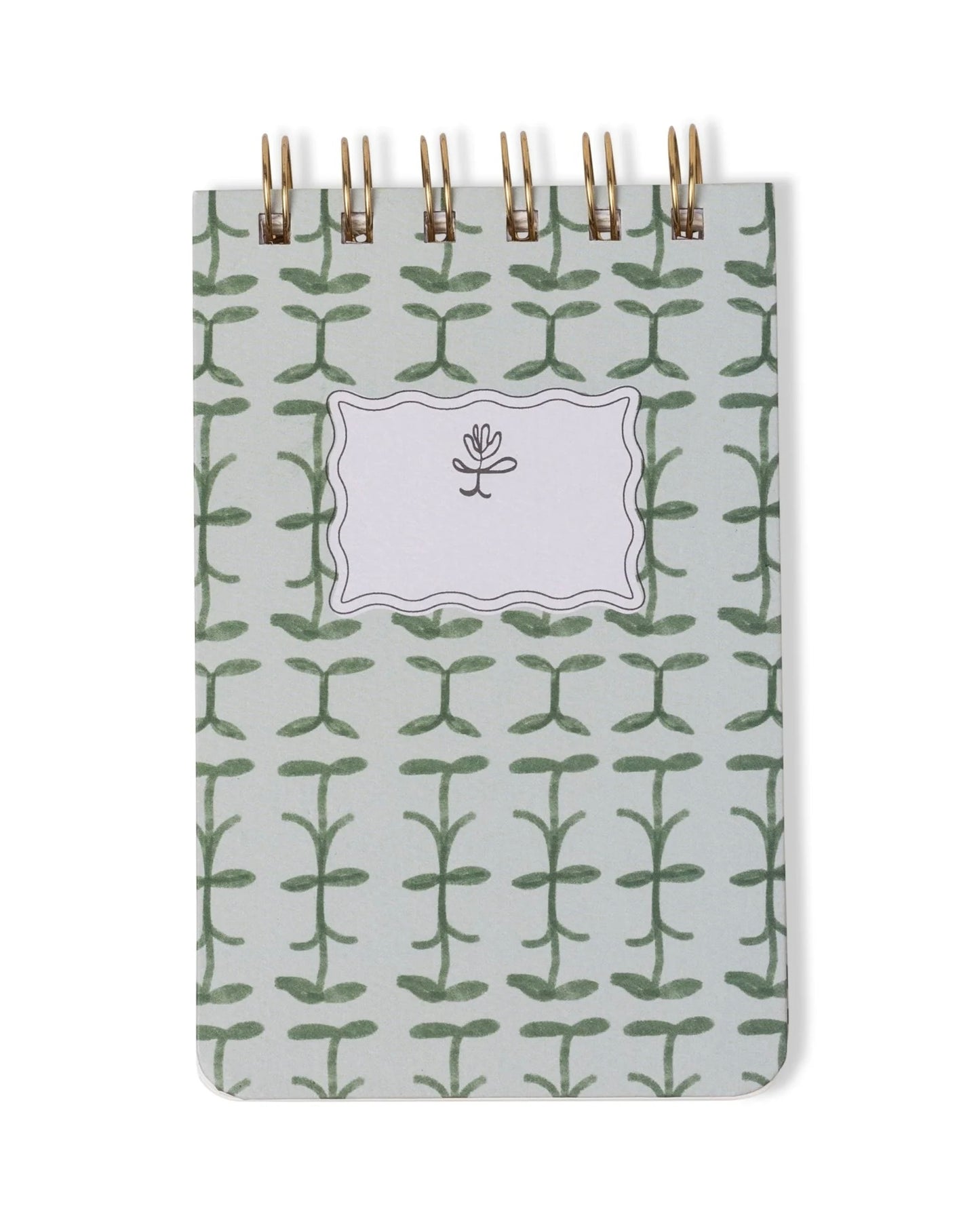 Tulip Twin Wire Notepad - Green Vine