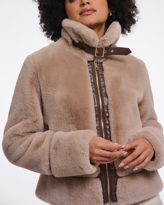 Rino & Pelle Lambra Short Faux Fur Jacket