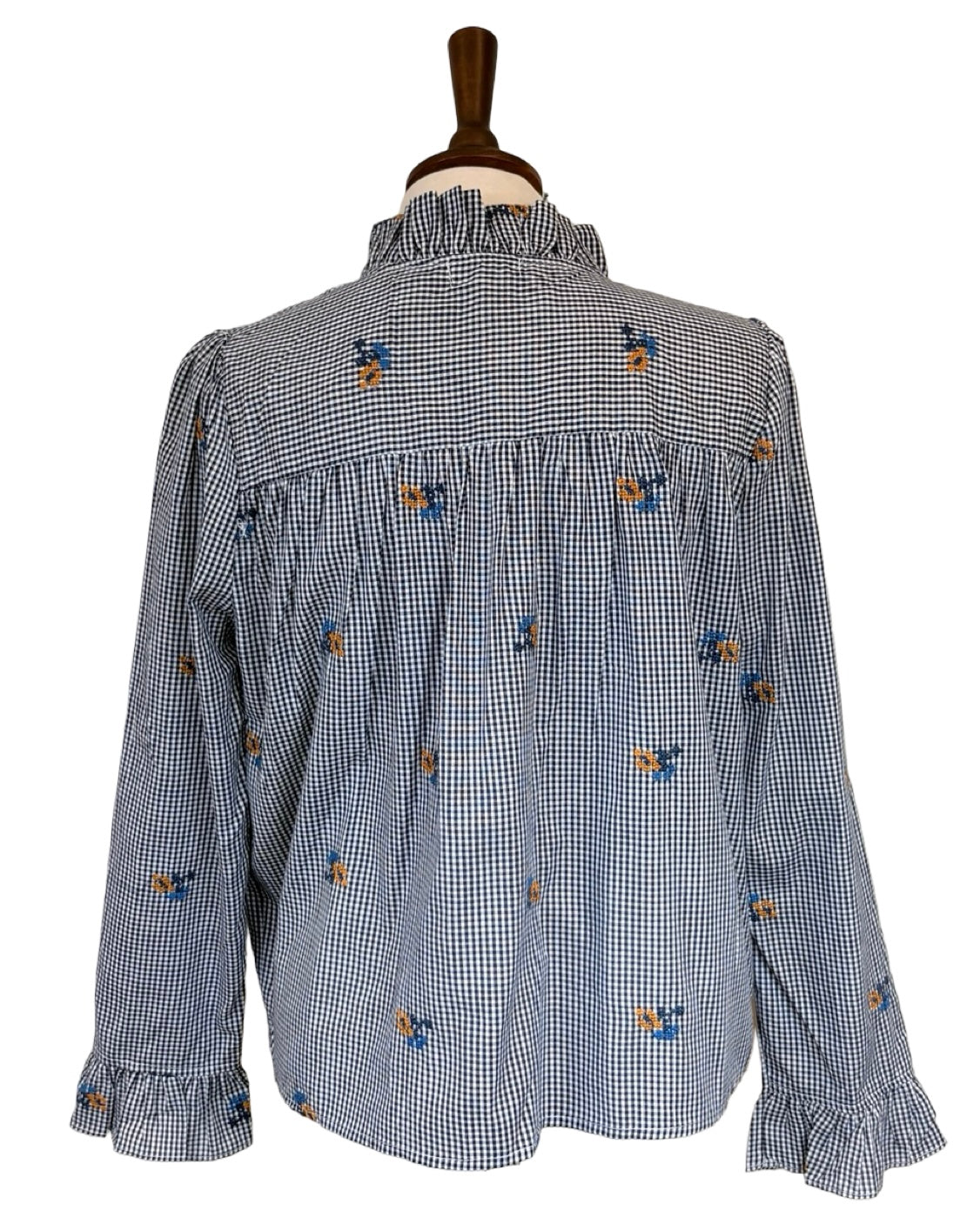 Ida Floral Gingham Frill Blouse