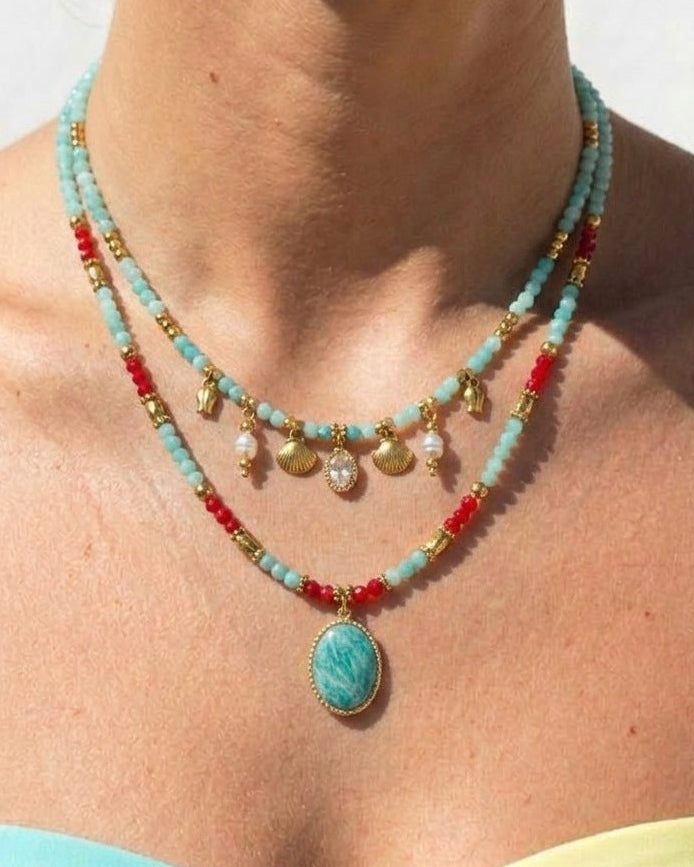 Multi Shell Pendants Necklace