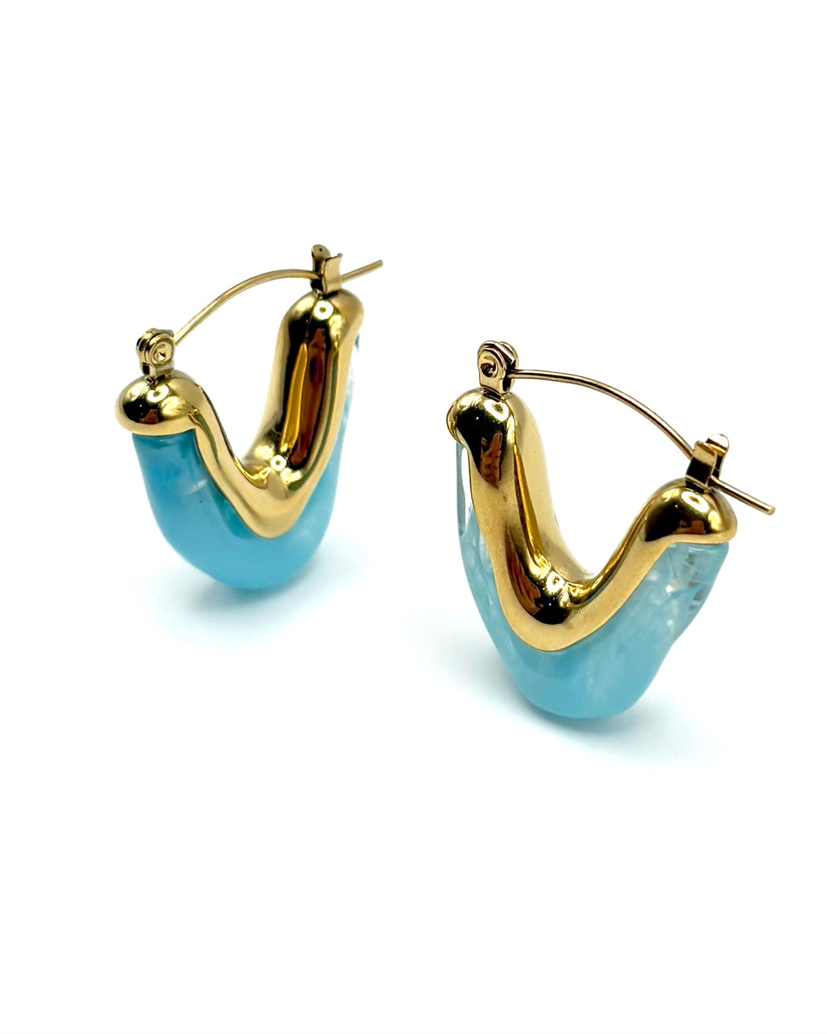 Oblong V Drop Earrings