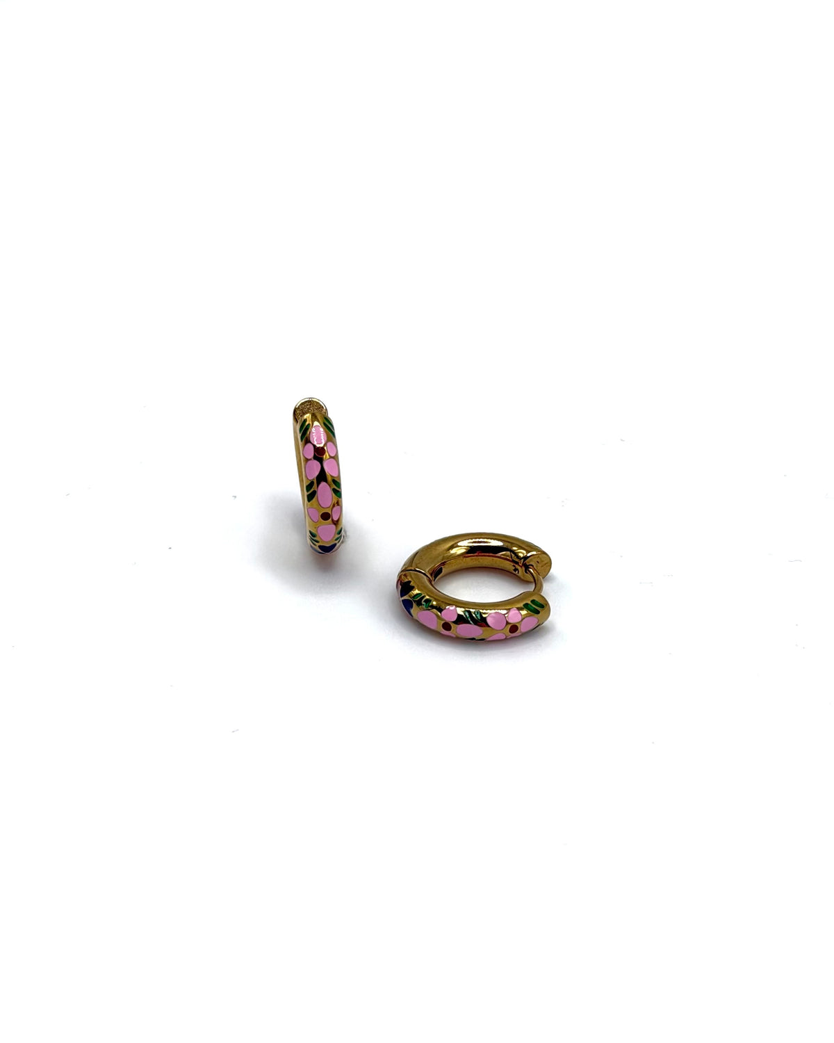 Floral Enamel Hoops