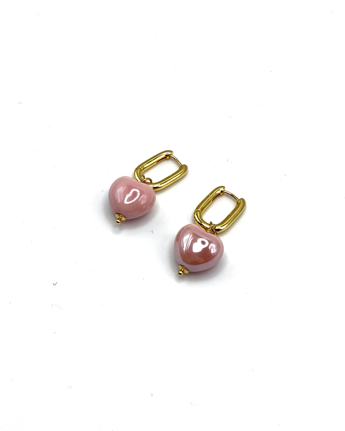 Ceramic Heart Drop Earrings