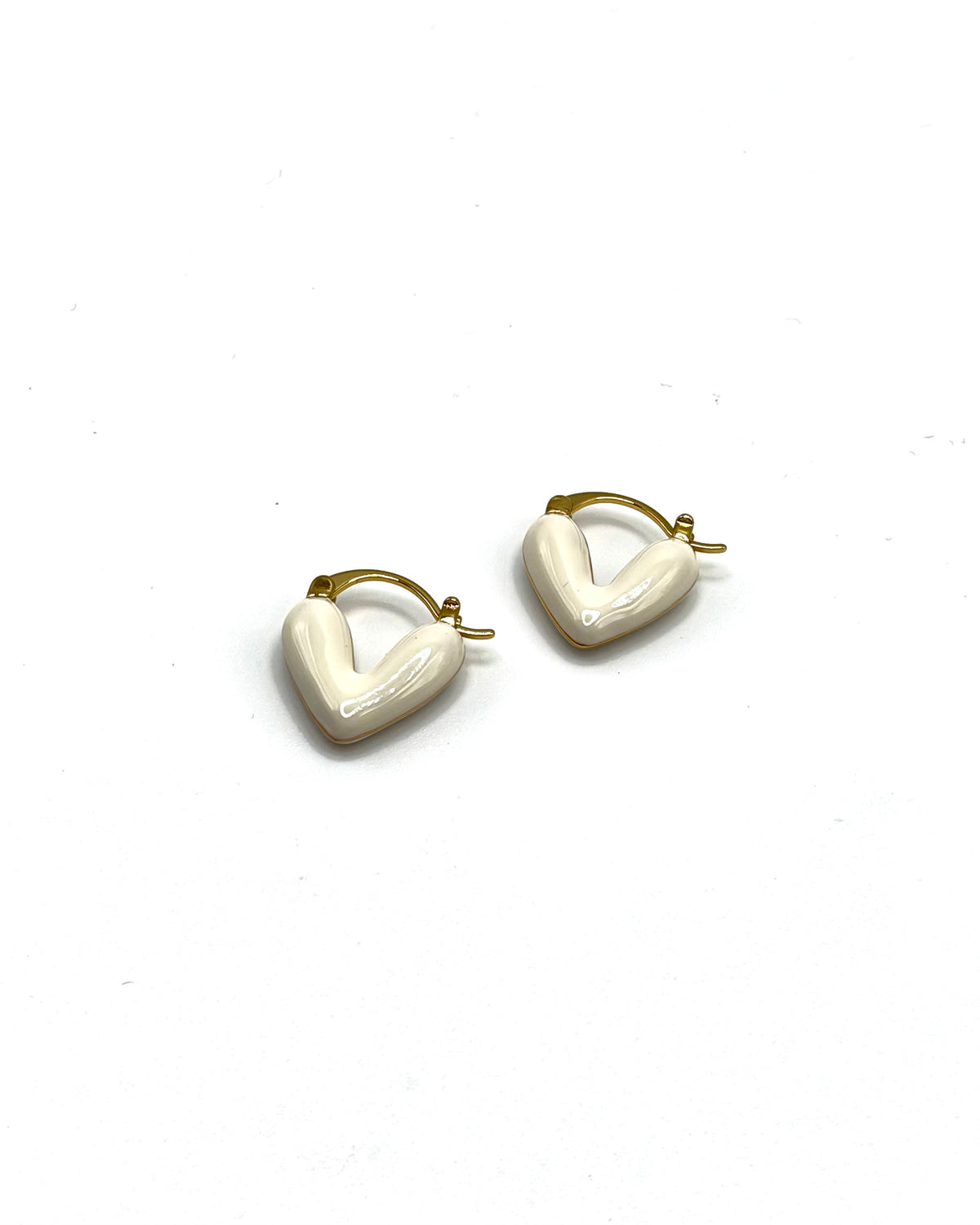 Enamel Heart Drop Earrings