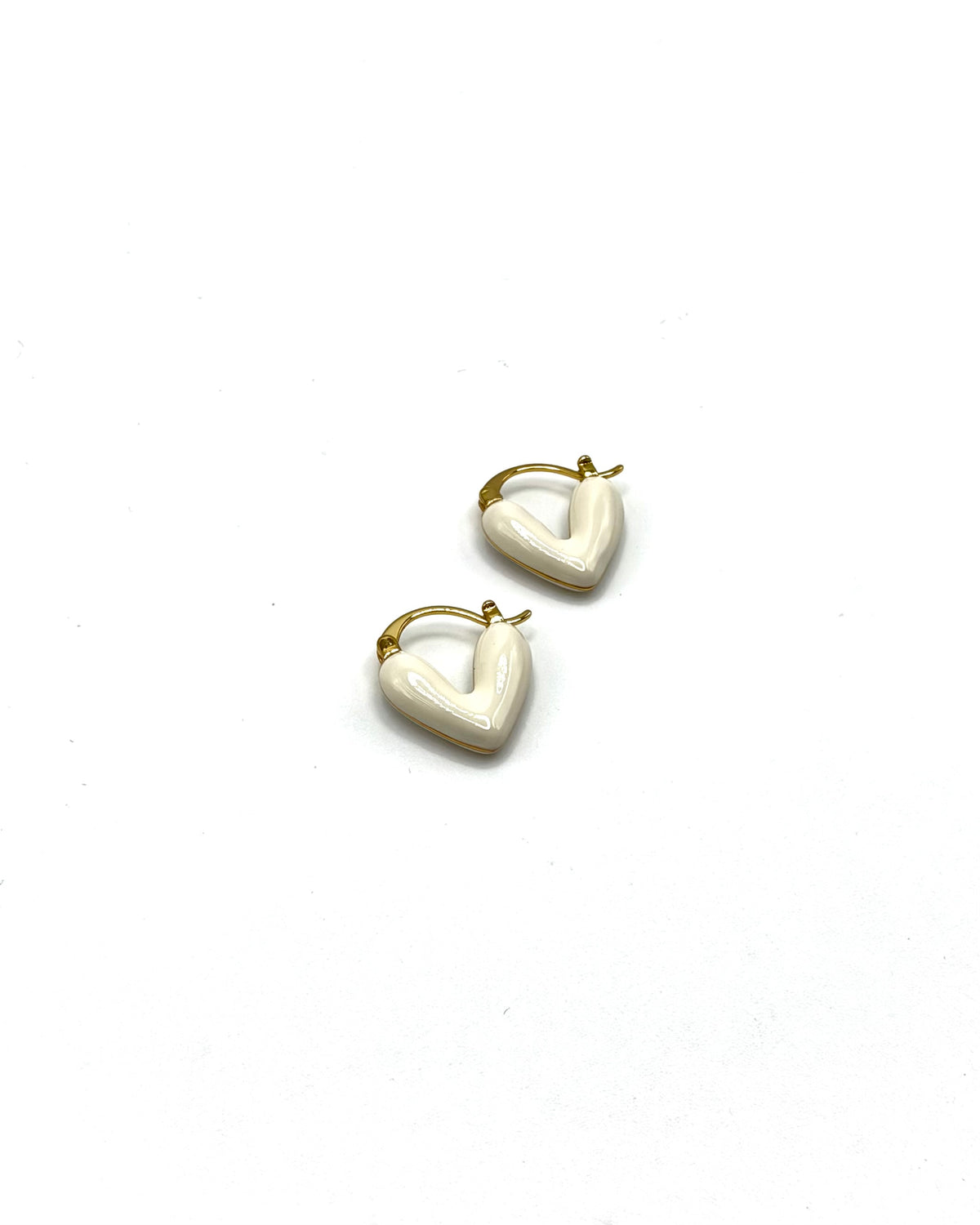 Enamel Heart Drop Earrings