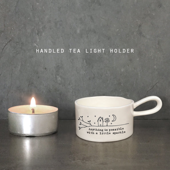 Porcelain Tea Light Holder - "Anything is possible"