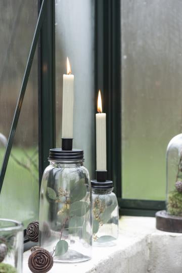Glass Bottle Candle Holder Lrg