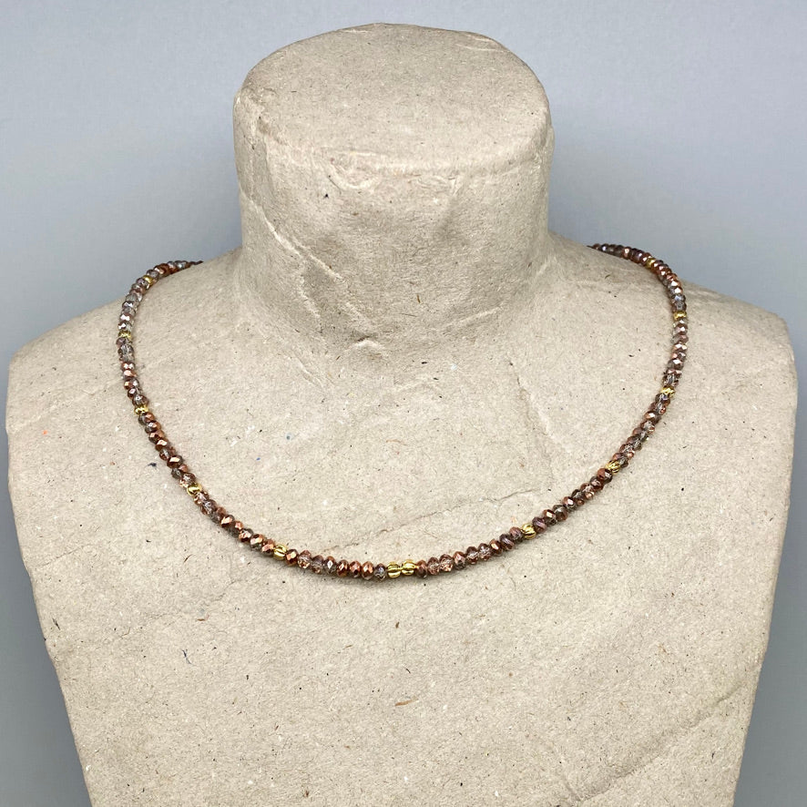 Faceted Bead & Gold Necklace