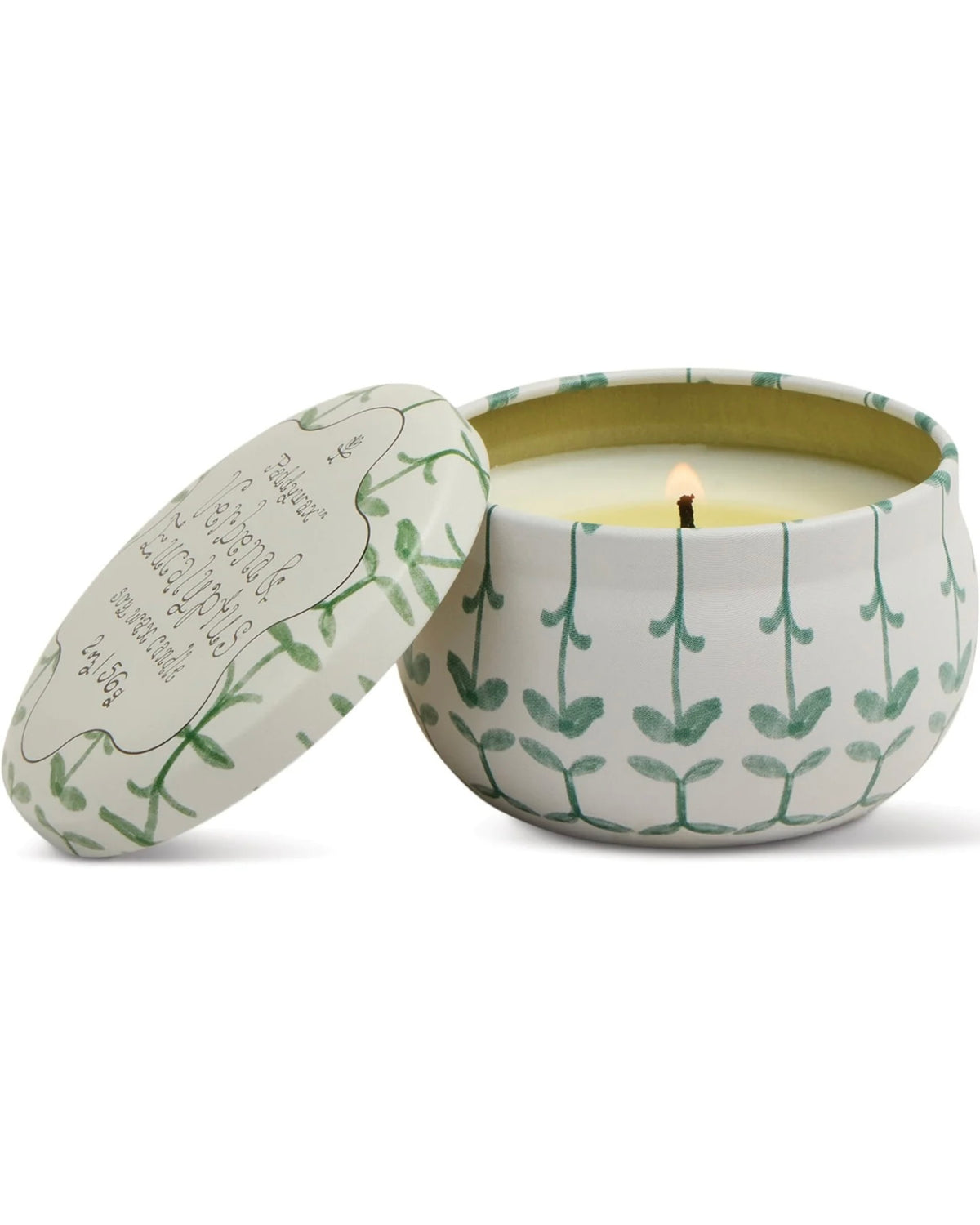 Tulip Printed Tin Candle - Verbena & Lemongrass