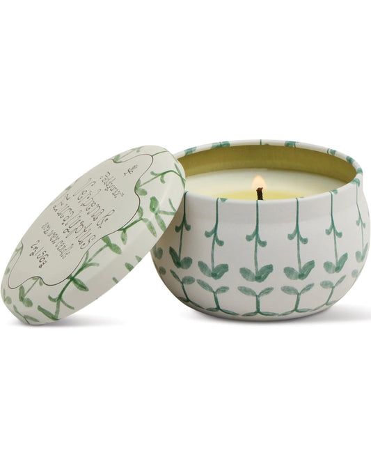 Tulip Printed Tin Candle - Verbena & Lemongrass