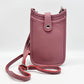 Leather Popper Front Curve Crossbody Bag