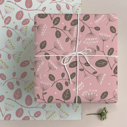Small Gift Wrap Sheet-Pink Hydrangea