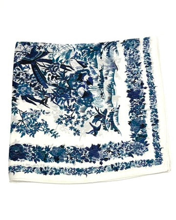 100% Silk Floral Scarf